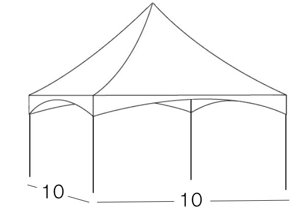 10x10 Frame Tent Rental Illustration