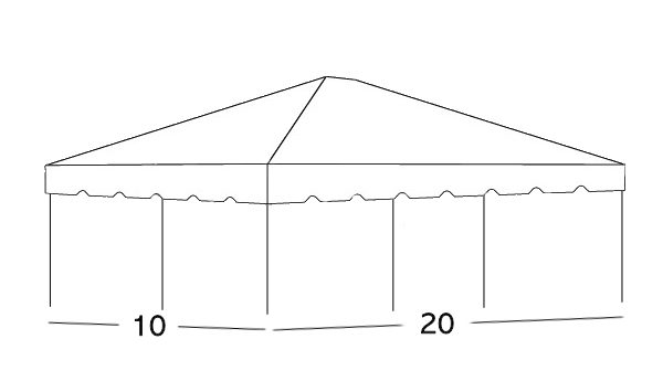 10x20 Center Pole Tent Rental Illustration