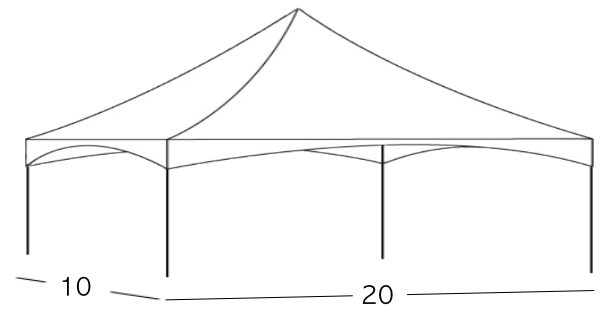 10x20 Frame Tent Rental Illustration