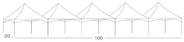 20x100 Frame Tent Rental Illustration