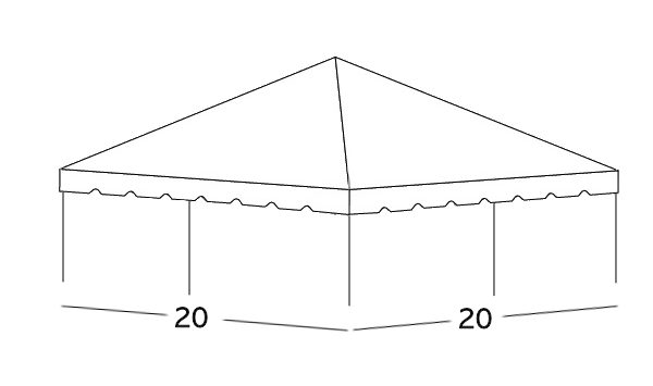 20x20 Center Pole Tent Rental Illustration