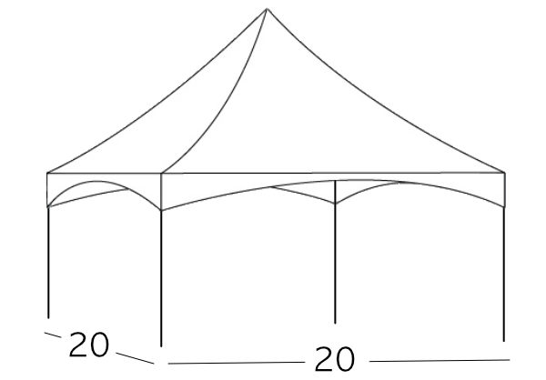 20x20 Frame Tent Rental Illustration