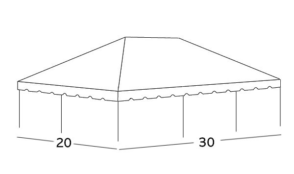 20x30 Center Pole Tent Rental Illustration