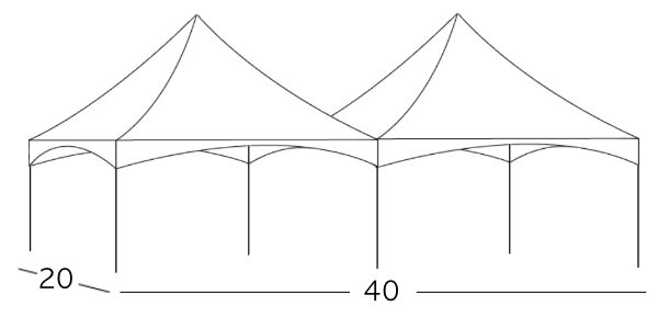 20x40 Frame Tent Rental Illustration