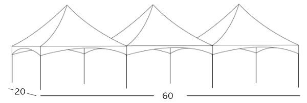 20x60 Frame Tent Rental Illustration
