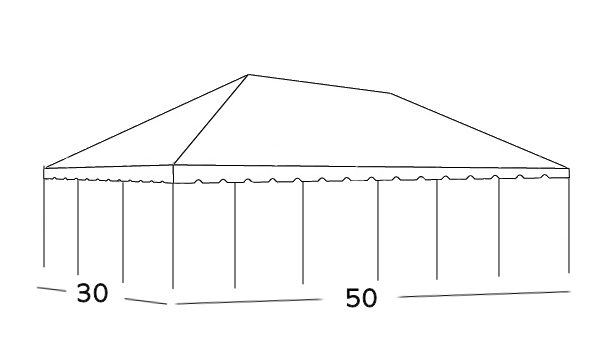 30x50 Center Pole Tent Rental Illustration