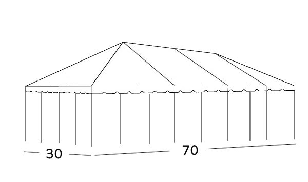 30x70 Center Pole Tent Rental Illustration