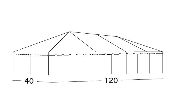 40x120 Center Pole Tent Rental Illustration