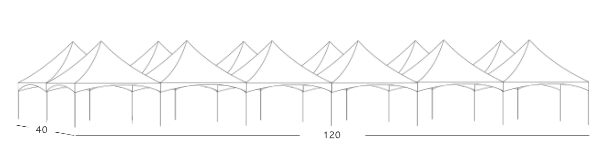 40x120 Frame Tent Rental Illustration