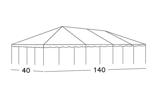 40x140 Center Pole Tent Rental Illustration