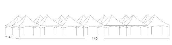 40x140 Frame Tent Rental Illustration