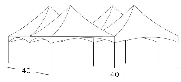 40x40 Frame Tent Rental Illustration