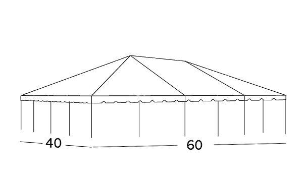 40x60 Center Pole Tent Rental Illustration