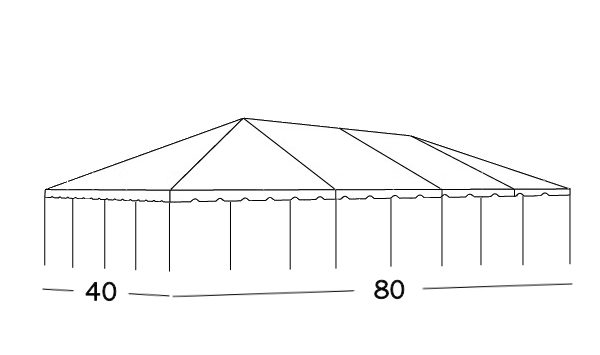 40x80 Center Pole Tent Rental Illustration