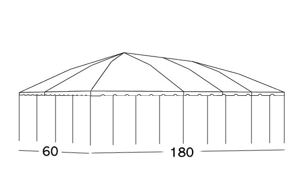 60x180 Center Pole Tent Rental Illustration