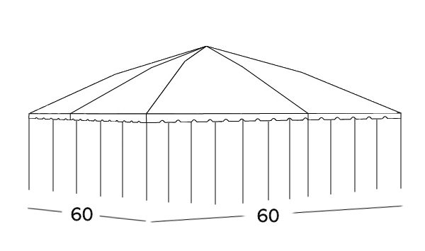 60x60 Center Pole Tent Rental Illustration