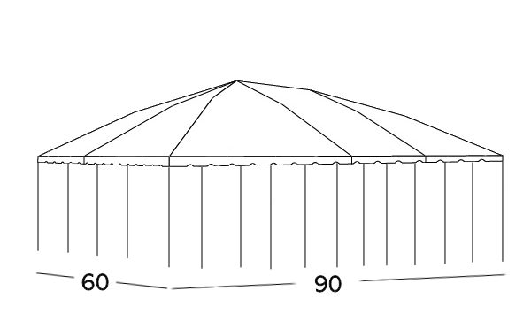 60x90 Center Pole Tent Rental Illustration